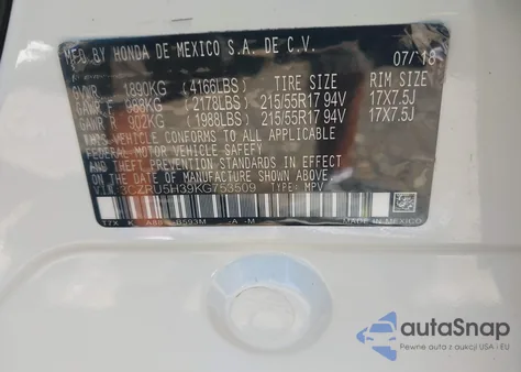 2020 Honda Hr-V Awd Ex from USA, damaged, VIN 3CZRU6H55LM726706